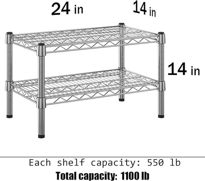 Regal Altair 14" Deep x 24" Wide x 14" Height Wire Shelving Kit | 2-Tier | NSF Commercial Storage Rack Unit