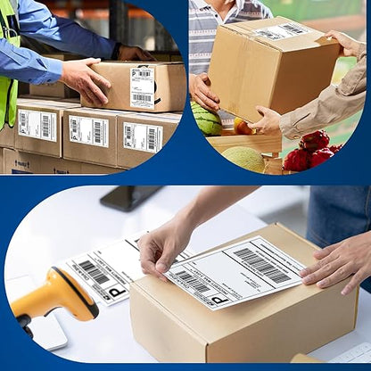 L LIKED 220 PCS 4"x6" Thermal Shipping Labels, Perforated White, Strong Adhesive Direct Thermal Labels(1 Roll), Compatible with DYMO 4XL 1744907,Zebra, Rollo, Jadens, Nelko