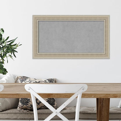 Amanti Art Silver Framed Magnetic Board 16x28 Small Vision Board for use with Magnets, 100% Metal Sheet to Display Items as Office Decor or for Home Organization in mudroom, Kitchen or Kids Room