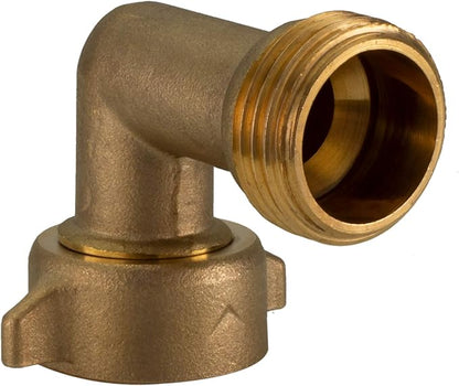 RecPro RV Camper Motorhome Trailer Marine White City Water Fill Inlet Flange Brass with Check Valve (with Hose Elbow)