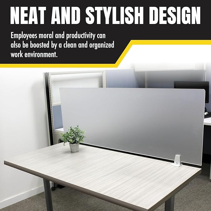 OBEX Clear Acrylic Desk Mounted Privacy Panel, 18" x 30", Clear