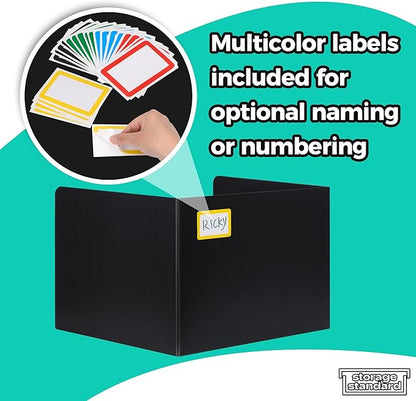 22-Pack Desk Dividers for Students - Durable & Waterproof Plastic Study Carrel Divider, Classroom Folders Teacher Supplies, Easy-to-Clean Plastic Privacy Shield Folder Boards for Student Desks, Black
