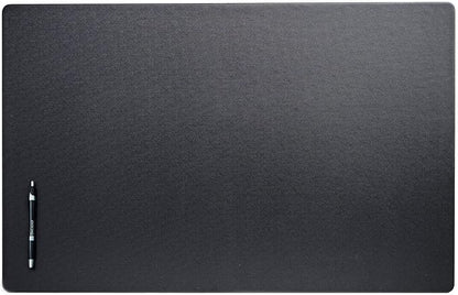 DACASSO Leatherette Desk Mat Without Rails - Luxury Leather Desk Blotter for Writing - Executive Desk Surface Protector - (Black, 30 x 19)