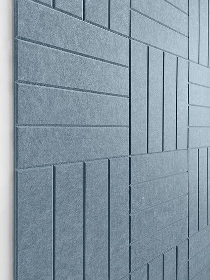 DECORITA Felt Bulletin Board Tiles | Modern Cork Board Alternative | Large Cork Boards for Walls | Aesthetic Felt Wall Panels for Office & Home Decor | Pinboard & Photo Board (12-Pack) | Gray Blue