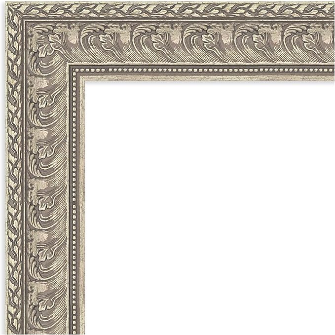 Amanti Art Silver Framed Magnetic Board 27x35 Medium Vision Board for use with Magnets, 100% Metal Sheet to Display Items as Office Decor or for Home Organization in mudroom, Kitchen or Kids Room