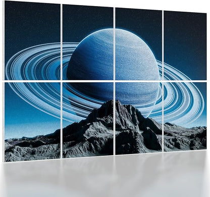 UMIACOUSTICS 8 Pcs 0.7Inch Thick Art Acoustic Panels, Total 47.2” x 31.5” Decorative Acoustical Wall Panels, Sound Absorbing Art Panels for Home, Office, Hotel, Astronomy-Aurora