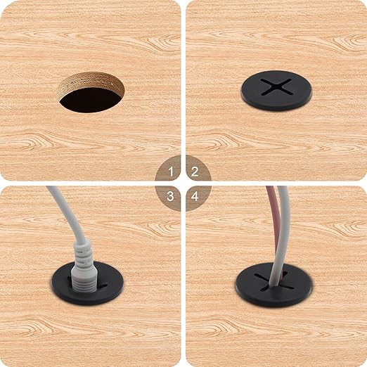 Desk Grommet, 3/4 Inch Flexible Rubber Grommets, Silicone Cable Cord Grommet Wire Hole Cover for Desk, Table and Other Furnitures(12Pack)