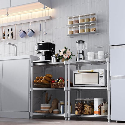 M MZG 450 lbs Wire Storage Shelving 3-Tier Utility Shelving Unit Steel Organizer Wire Rack for Home,Kitchen,Office,White (11.8" D x 17.7" W x 26.4" H)