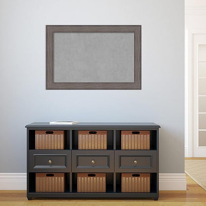 Amanti Art Grey Framed Magnetic Board 25x37 Large Vision Board for use with Magnets, 100% Metal Sheet to Display Items as Office Decor or for Home Organization in mudroom, Kitchen or Kids Room