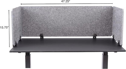 ReFocus™ Raw Clamp-On Acoustic Desk Divider – Reduce Noise and Visual Distractions with This Lightweight Desk Mounted Privacy Panel (Castle Gray, 47.25" x 16", 23.6" x 16", & 23.6" x 16")