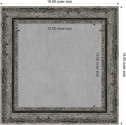 Amanti Art Black Framed Magnetic Board 16x16 X-Small Vision Board for use with Magnets, 100% Metal Sheet to Display Items as Office Decor or for Home Organization in mudroom, Kitchen or Kids Room