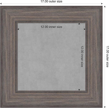 Amanti Art Grey Framed Magnetic Board 17x17 X-Small Vision Board for use with Magnets, 100% Metal Sheet to Display Items as Office Decor or for Home Organization in mudroom, Kitchen or Kids Room