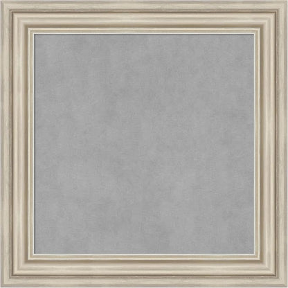 Amanti Art Silver Framed Magnetic Board 26x26 Medium Vision Board for use with Magnets, 100% Metal Sheet to Display Items as Office Decor or for Home Organization in mudroom, Kitchen or Kids Room