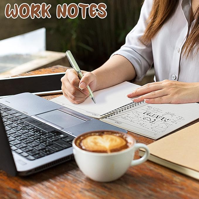 Eersida 20 Pack A5 Spiral Notebook College Ruled Spiral Notebook Bulk 5.5 x 8.3 Inch Hardcover Notepads Lined Travel Writing Journal Notepad, 50 Sheets 100 Pages(Black, Kraft)