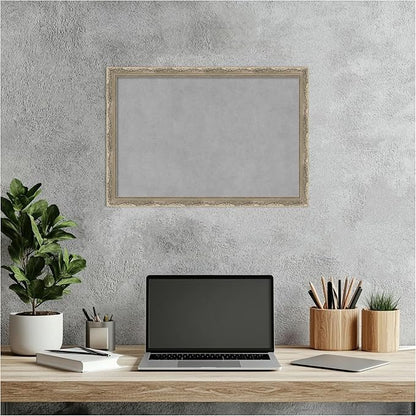 Amanti Art Silver Framed Magnetic Board 14x20 Small Vision Board for use with Magnets, 100% Metal Sheet to Display Items as Office Decor or for Home Organization in mudroom, Kitchen or Kids Room
