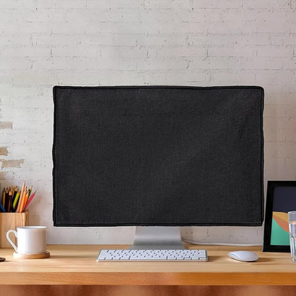 kwmobile Dust Cover for 31-32" Monitor - Linen Monitor Display Protector - Protect Your Computer Screen - Black