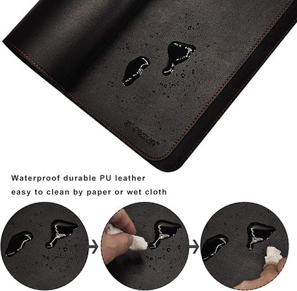 ZORESYN Office Desk Pad 70.9x39.4inch, Large Mouse pad Desk Mat, Waterproof PU Leather Desk Blotter Protector Desk Accessories with Non Slip Base for Home Office (Black)