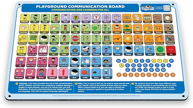 Weather-Proof Aluminum School Playground Communication Board for Autism - Outdoor Inclusive Communication Aid, Lightweight & Durable for Autism & Inclusive Play