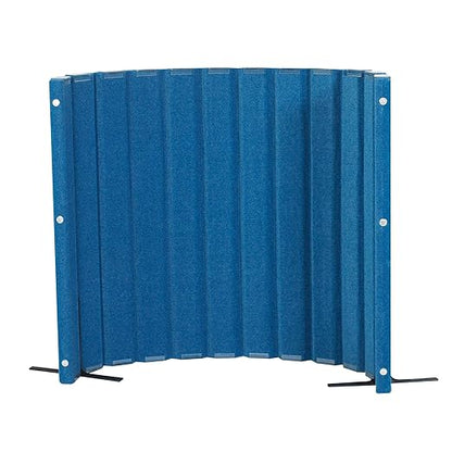 Angeles 48" x 6' Quiet Divider With Sound Dampening Panels, Freestanding Room Divider Wall, Blue