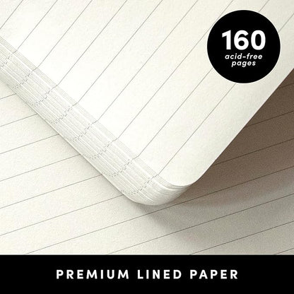 PAPERAGE Lined Spiral Journal Notebook, (Kraft), 160 Pages, Hardcover Journal for Women & Men, Medium 5.5 in x 8 in - 100 GSM, Thick Paper, Spiral Notebook for Work, School & Journaling