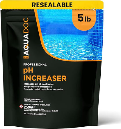 MAV AquaDoc pH Up for Swimming Pools - 5lb - pH Increaser for Pool Water - Sodium Carbonate Soda Ash for Swimming Pools - Pool Chemicals Made in the USA