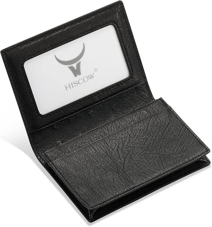Leather Business Card Case Holder for Men & Women, Italian Calfskin