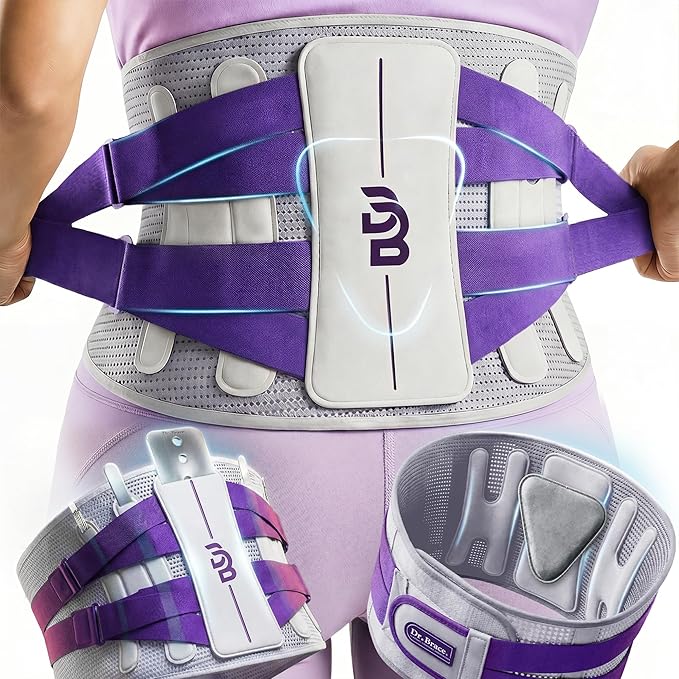DR. BRACE® Lower Back Brace for Men & Women for Lower Back Pain Relief, Revolutionary Versatile Splints System & Removable Lumbar Pad, Adjustable & Breathable Back Support Brace (35.4-41.3″)