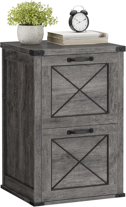 VASAGLE File Cabinet, Filing Cabinet with 2 File Drawers, Printer Stand, Fit A4, Letter Size, Hanging File Folders, Modern Farmhouse Style, for Home Office, Misty Gray UOFC048G01