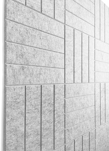 DECORITA Felt Bulletin Board Tiles | Modern Cork Board Alternative | Large Cork Boards for Walls | Aesthetic Felt Wall Panels for Office & Home Decor | Pinboard & Photo Board (12-Pack) | Silver Gray