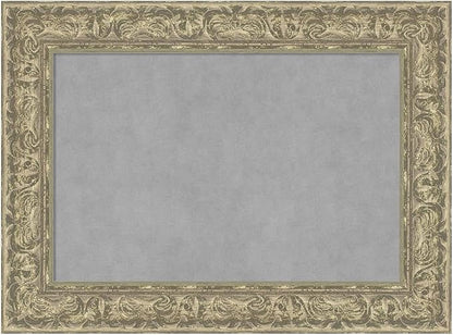 Amanti Art Silver Framed Magnetic Board 23x31 Medium Vision Board for use with Magnets, 100% Metal Sheet to Display Items as Office Decor or for Home Organization in mudroom, Kitchen or Kids Room