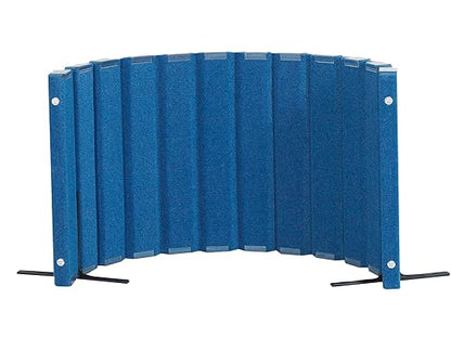 Angeles 30" x 6' Quiet Divider With Sound Dampening Panels, Freestanding Room Divider Wall, Blue