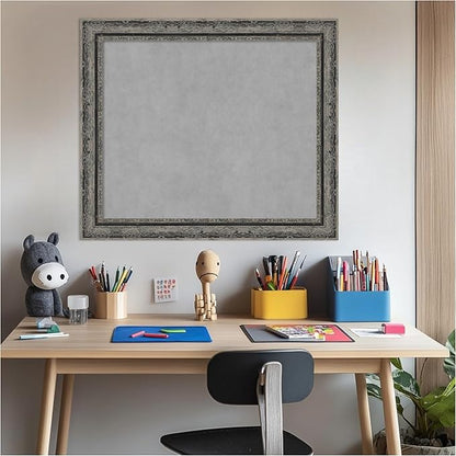 Amanti Art Black Framed Magnetic Board 24x28 Medium Vision Board for use with Magnets, 100% Metal Sheet to Display Items as Office Decor or for Home Organization in mudroom, Kitchen or Kids Room