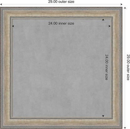 Amanti Art Silver Framed Magnetic Board 29x29 Medium Vision Board for use with Magnets, 100% Metal Sheet to Display Items as Office Decor or for Home Organization in mudroom, Kitchen or Kids Room