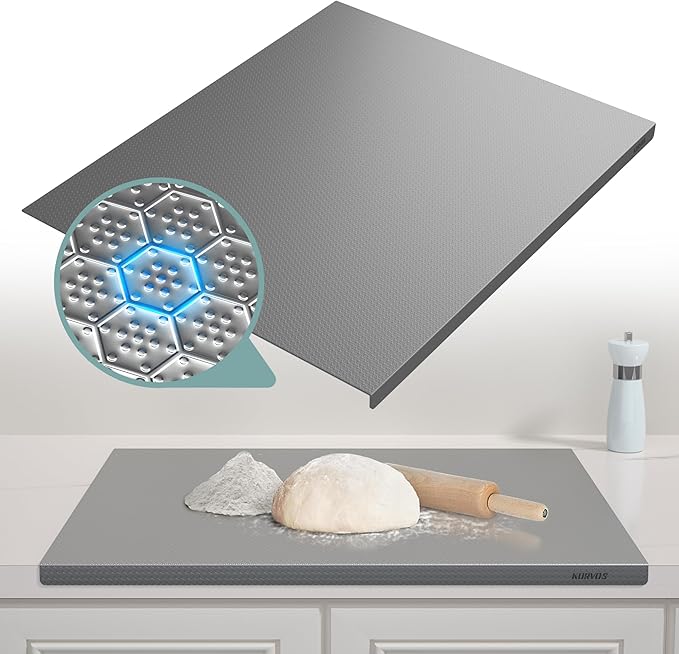 KORVOS 304 Stainless Steel Cutting Board, Large Size 23.62"x19.68" Heavy Duty Cutting Boards, Low Noise Chopping Board, Anti-Scratch Surface for Meat, Vegetables&Baking, Honeycomb Pattern