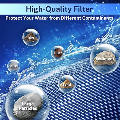 PureDrop PDR-ARB50WSP Spin Down Sediment Water Filter, Auto Flushing Module with Touch-Screen, Reusable Whole House Sediment Filter for Well Water w/Scraper, 50-Micron Prefilter Filtration System