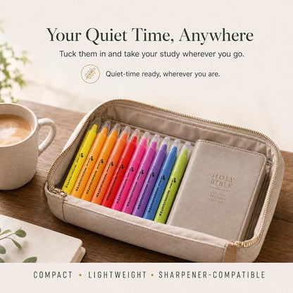 10 Pack Bible Safe Highlighters - Vibrant Colors Gel Highlighters | No Bleed, Scripture Markers for Journaling, Study Accessories and School Supplies