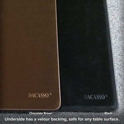 DACASSO Leatherette Desk Mat Without Rails - Luxury Leather Desk Blotter for Writing - Executive Desk Surface Protector - (Black, 30 x 19)
