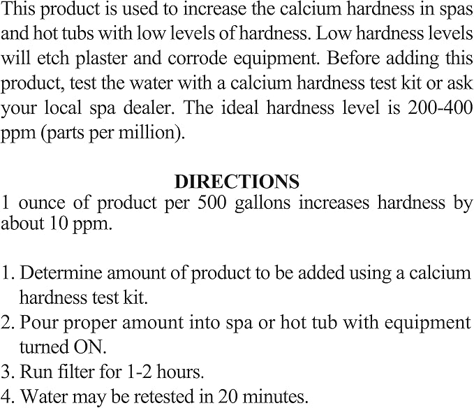 SpaChoice 14-Ounces 4-Pack Premium Increase Calcium, Calcium Hardness Increaser Hot Tub, Made in USA