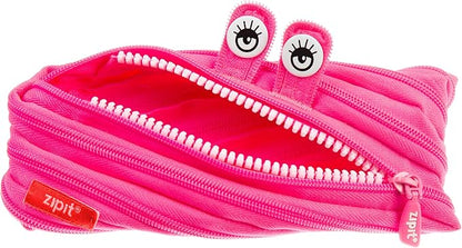 ZIPIT Monster Pencil Case for Girls, Cute Zipper Pouch for Kids Teens, Stationery Bag for School ,Pink