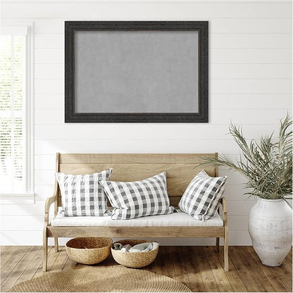 Amanti Art Black Framed Magnetic Board 29x41 Large Vision Board for use with Magnets, 100% Metal Sheet to Display Items as Office Decor or for Home Organization in mudroom, Kitchen or Kids Room