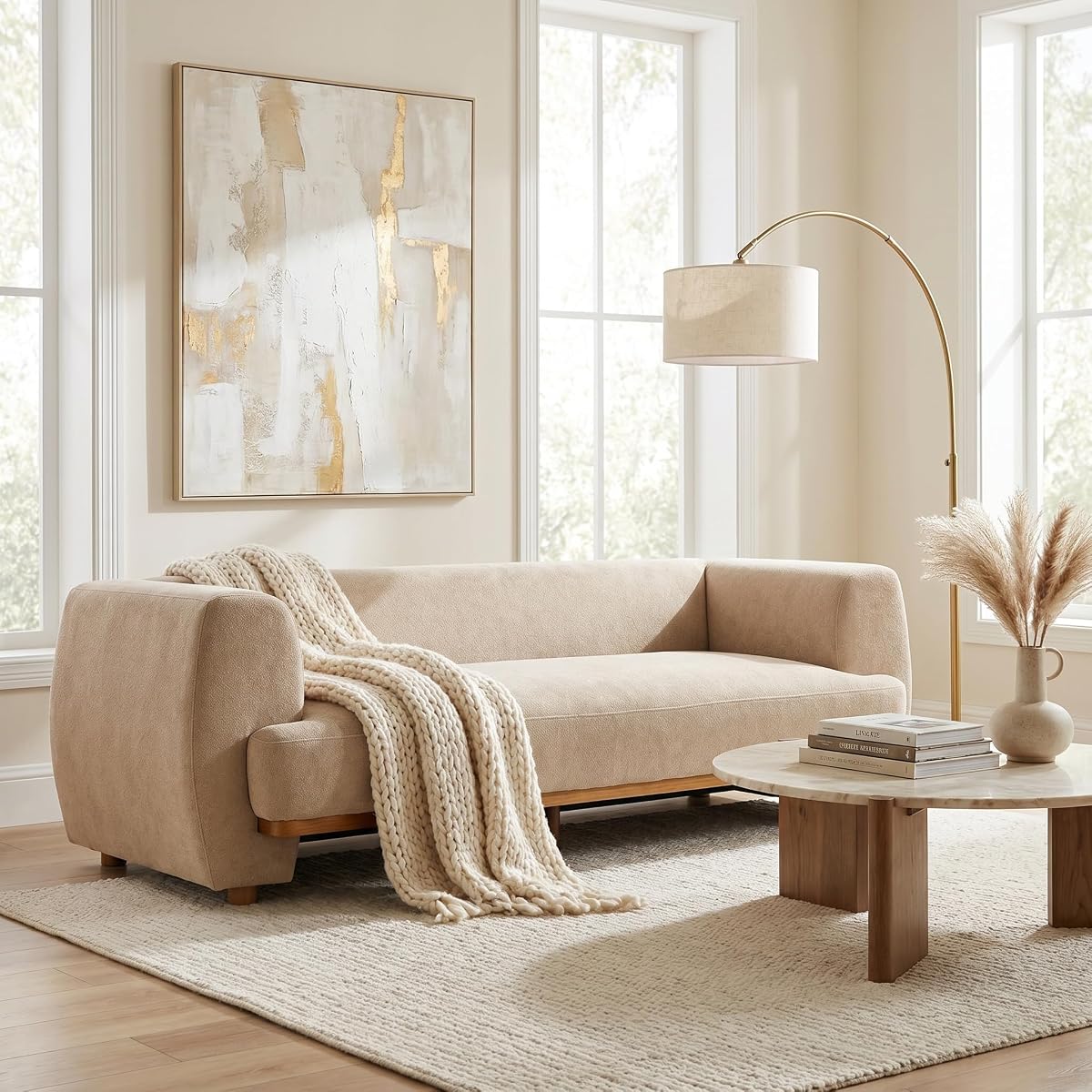 79" Nomad Velvet Sofa Mid Century Modern Sofa Couch for Living Room