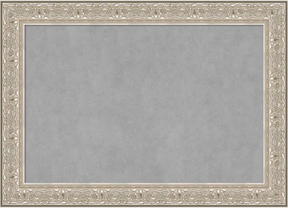 Amanti Art Silver Framed Magnetic Board 31x43 Large Vision Board for use with Magnets, 100% Metal Sheet to Display Items as Office Decor or for Home Organization in mudroom, Kitchen or Kids Room