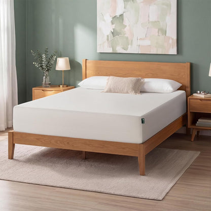 Memory Foam 12 Inch Green Tea Mattress, Queen, Ivory