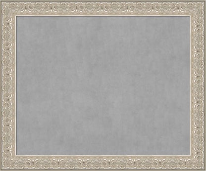 Amanti Art Silver Framed Magnetic Board 39x47 X-Large Vision Board for use with Magnets, 100% Metal Sheet to Display Items as Office Decor or for Home Organization in mudroom, Kitchen or Kids Room