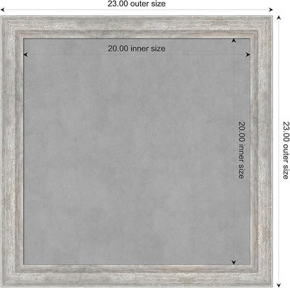 Amanti Art Silver Framed Magnetic Board 23x23 Medium Vision Board for use with Magnets, 100% Metal Sheet to Display Items as Office Decor or for Home Organization in mudroom, Kitchen or Kids Room