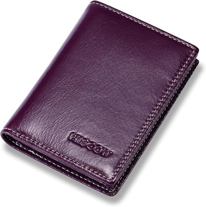 Leather Business Card Case Holder for Men & Women, Italian Calfskin