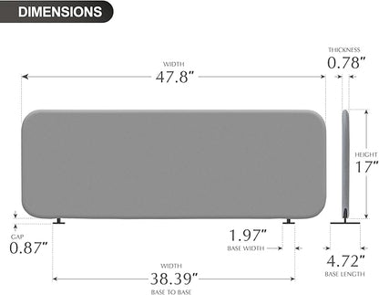 DECOLAB Desk Dividers, Portable Table Partition Screen Panel for Office, Workspace, Classroom, Student, Freestanding, Scratch Resiatance, 48"x18", Steel