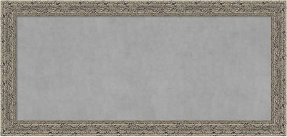 Amanti Art Silver Framed Magnetic Board 25x53 Oversize Vision Board for use with Magnets, 100% Metal Sheet to Display Items as Office Decor or for Home Organization in mudroom, Kitchen or Kids Room