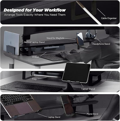 ULTRARM Moodular Add-ons Watch Stand for Smart Watch (Charger Not Included) [Accessory Only - Requires Moodular Wooden Monitor Stand Slide Rails for Use] Black MSA-WS