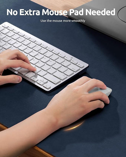 YSAGi Leather Desk Protector, Office Mat, Large Mouse Mat, Non-Slip PU Leather Blotter, Laptop Pad, Waterproof Writing Pad for Office and Home (Dark Blue, 31.5" x 15.8")